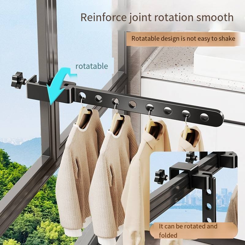Balcony anti-theft rack window drying artifacts window drying clothes latch type bar guard fence window clothesline pole