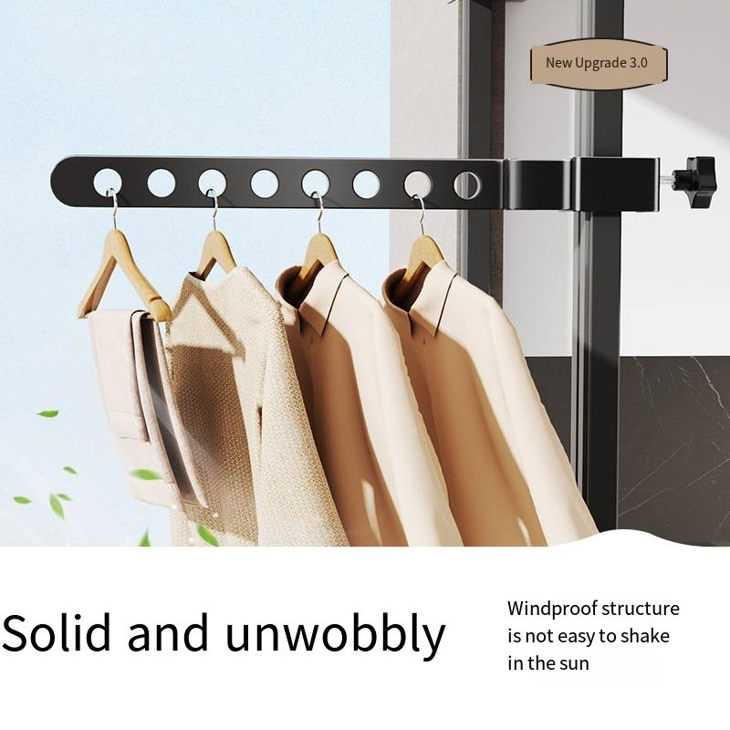 Balcony anti-theft rack window drying artifacts window drying clothes latch type bar guard fence window clothesline pole