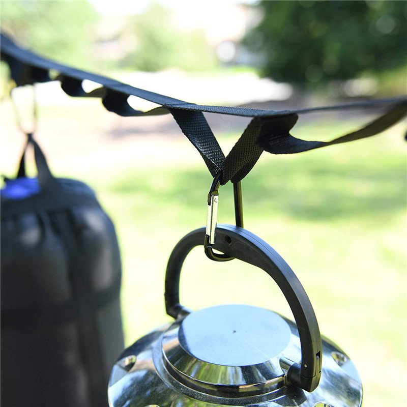 Manufacturers In Stock Outdoor Portable Tent Storage Camping Clothesline Strap 19 Ring Drying Clothes Travel Lanyard Webbing