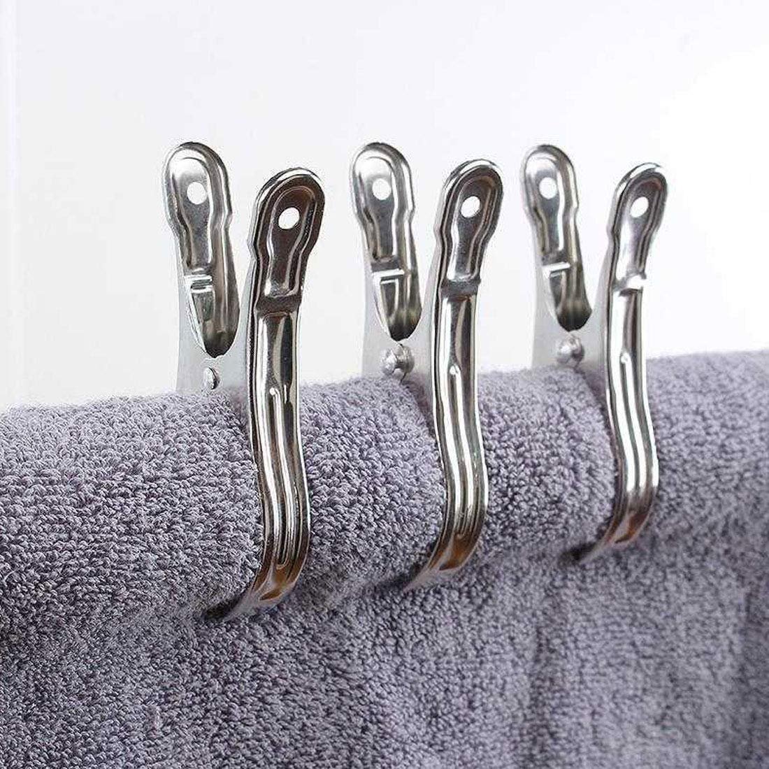 Long Lasting Stainless Steel Clothes Pin Pool Beach Chair Towel Clips