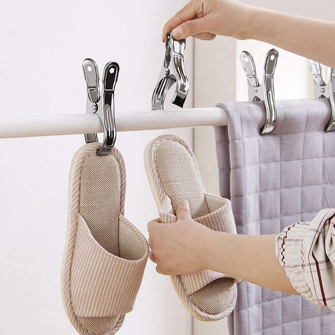Long Lasting Stainless Steel Clothes Pin Pool Beach Chair Towel Clips