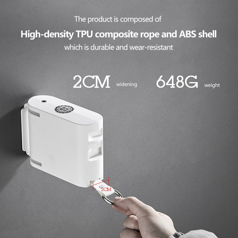 Retractable Clothesline, Indoors and Outdoors Heavy Duty Apartment Clothes Lines, Shower Laundry Drying Line Rope Reel