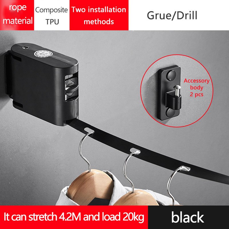 Retractable Clothesline, Indoors and Outdoors Heavy Duty Apartment Clothes Lines, Shower Laundry Drying Line Rope Reel