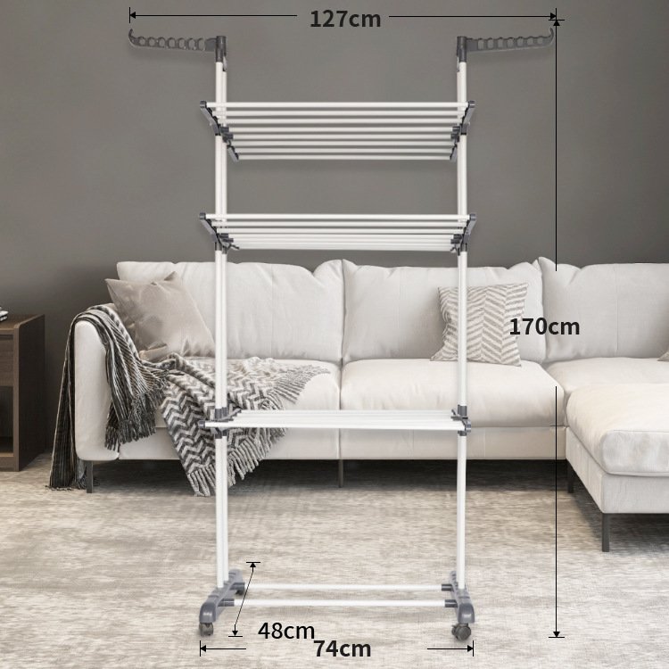 Foldable 3 Layers Adjustable Clotheslines Drying Rack Laundry Clothes Hanger Laundry Drying Rack