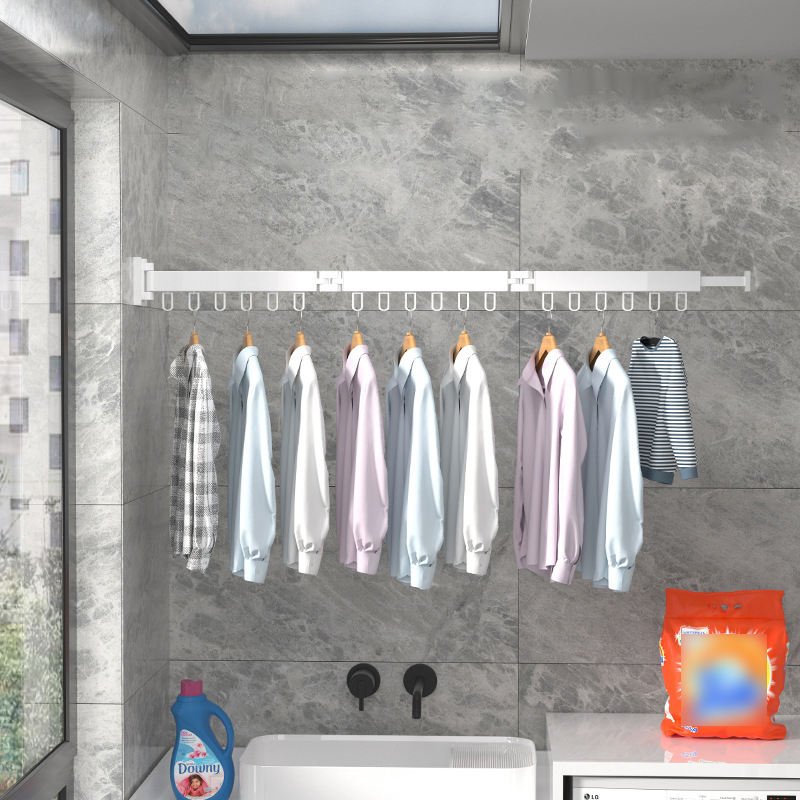 Folding extendable Clothes Hanger Wall Mount Retractable Cloth Drying Rack Indoor Aluminum Home clotheslines clothes