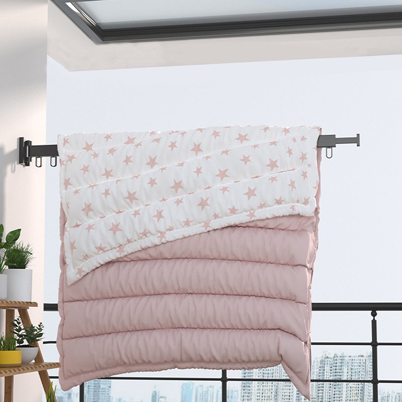 Folding extendable Clothes Hanger Wall Mount Retractable Cloth Drying Rack Indoor Aluminum Home clotheslines clothes