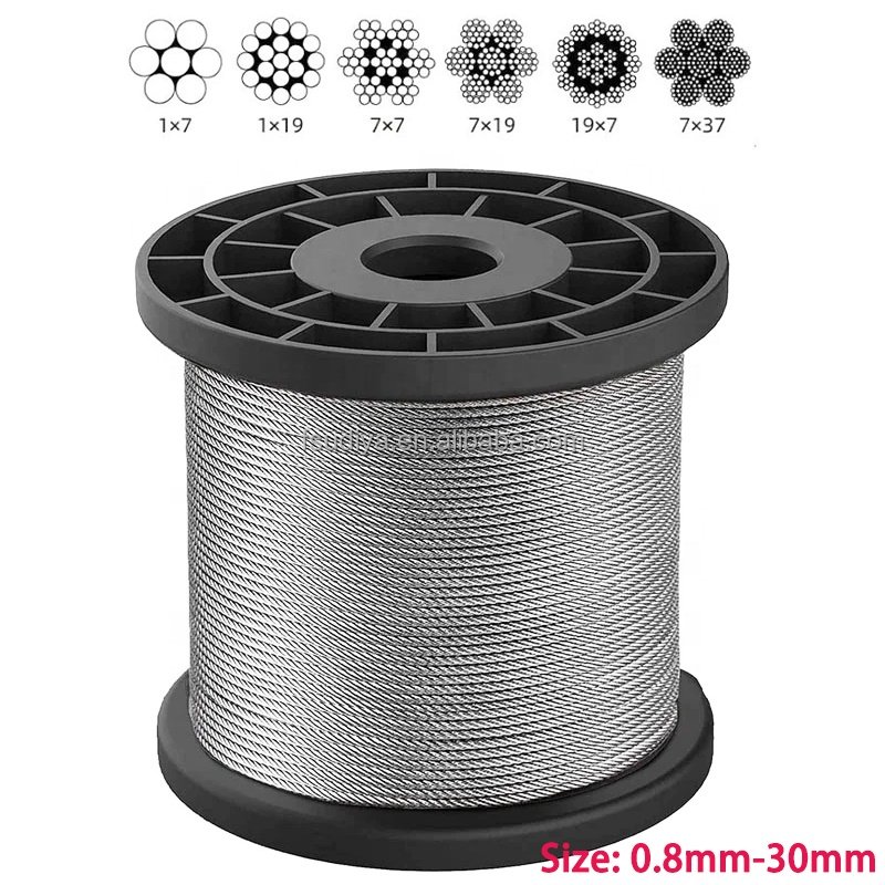 7*7 7*19 Hot sale stainless steel wire rope sling price Stainless steel wire rope sling