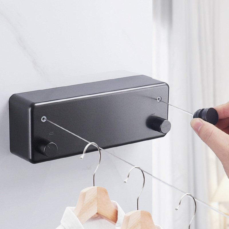 Factory Selling Portable Clothesline Wall Mounted Clothesline Stainless Steel Wire 304 Double Line Telescopic Clothesline