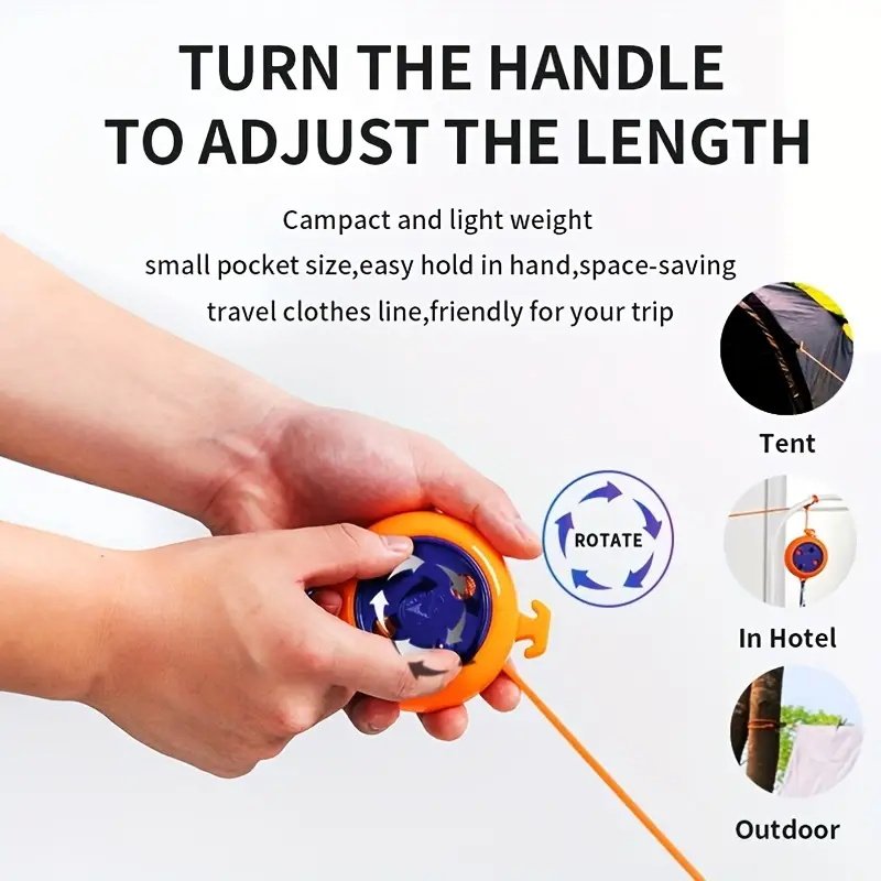 Plastic Windproof Laundry Automatic Retractable Metal Hook Clothesline Nylon Retractable Laundry Line Outdoor Equipment