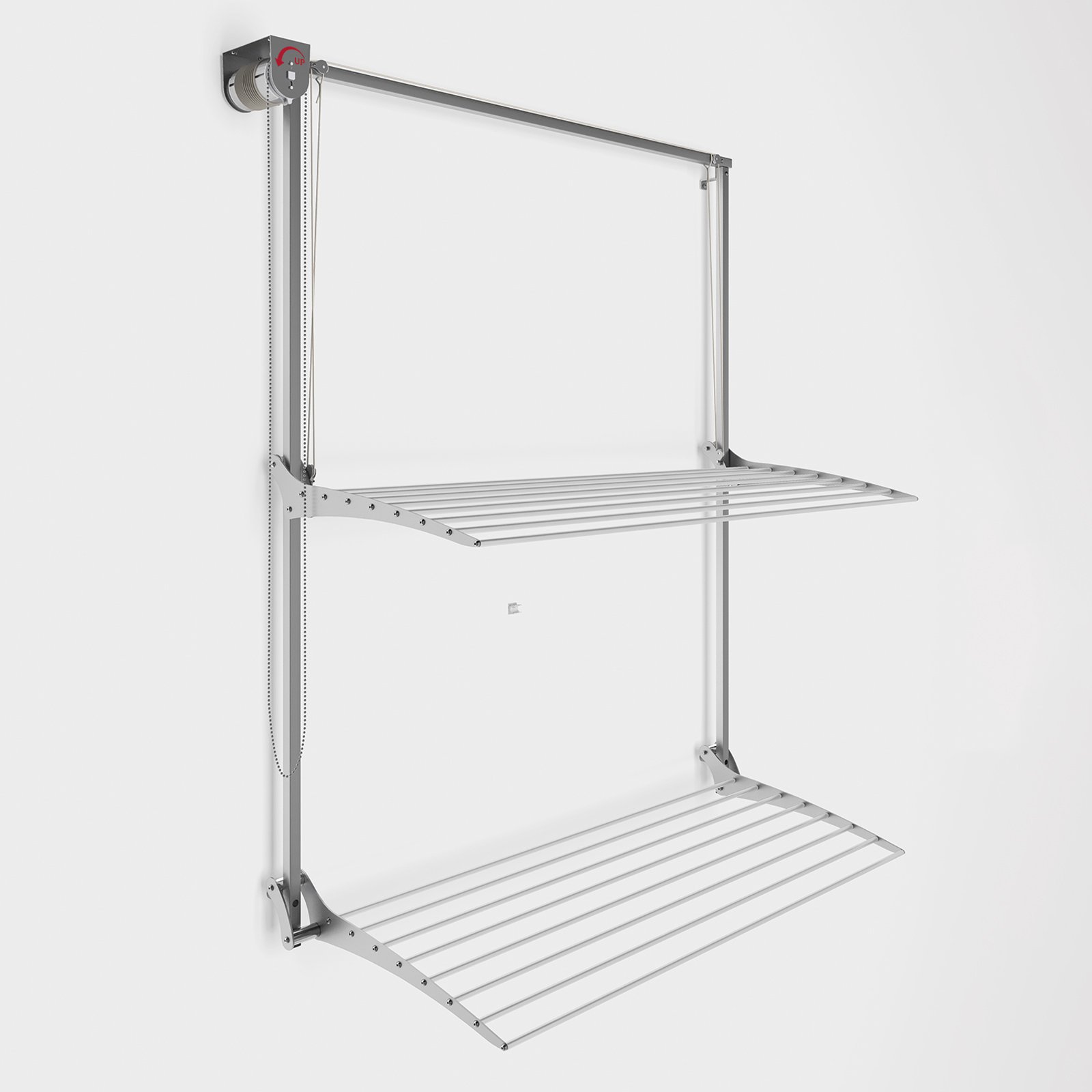 Premium Quality Wall clothes drying rack Made in Italy wall mounted clothes airer 152x137x52 cm