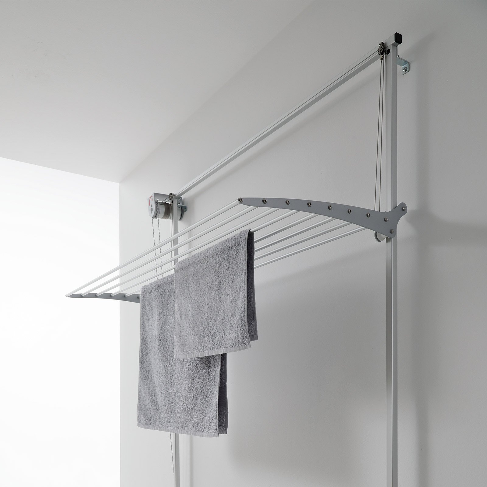 Premium Quality Wall clothes drying rack Made in Italy wall mounted clothes airer 152x137x52 cm