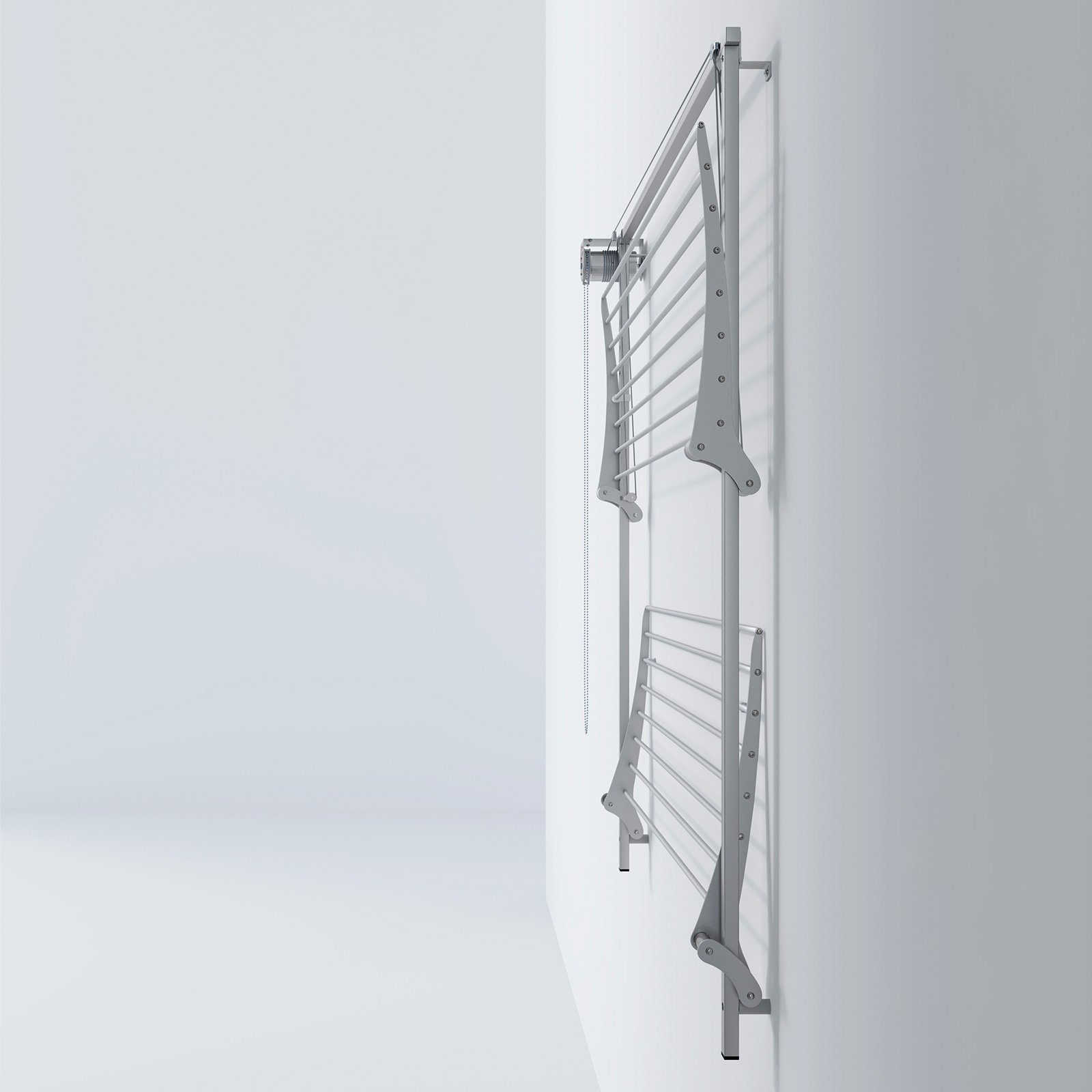 Premium Quality Wall clothes drying rack Made in Italy wall mounted clothes airer 152x137x52 cm