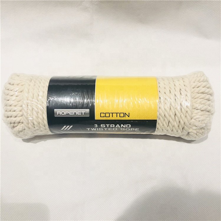 Factory Price Cotton Macrame Twisted Rope 6mm Wholesale Natural 100%