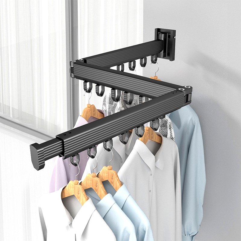 2024 The New Wall Mount Clothes Hanger Retractable Clothes Drying Rack