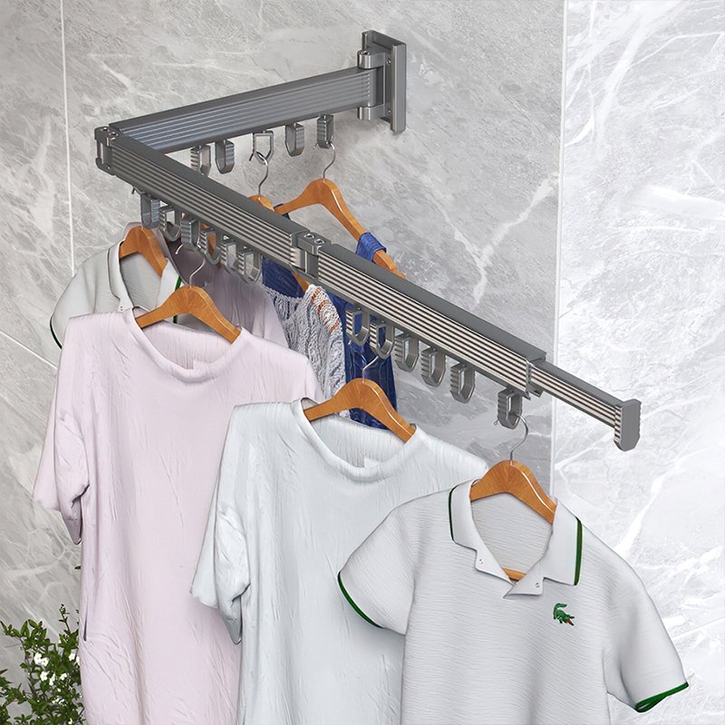 2024 The New Wall Mount Clothes Hanger Retractable Clothes Drying Rack