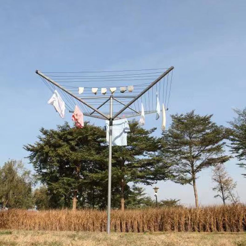 Wireking Nordic Large 60M Drying Space Umbrella Cloth Stands Metal Clothing Washingline Drying Rack in Outdoor Yard