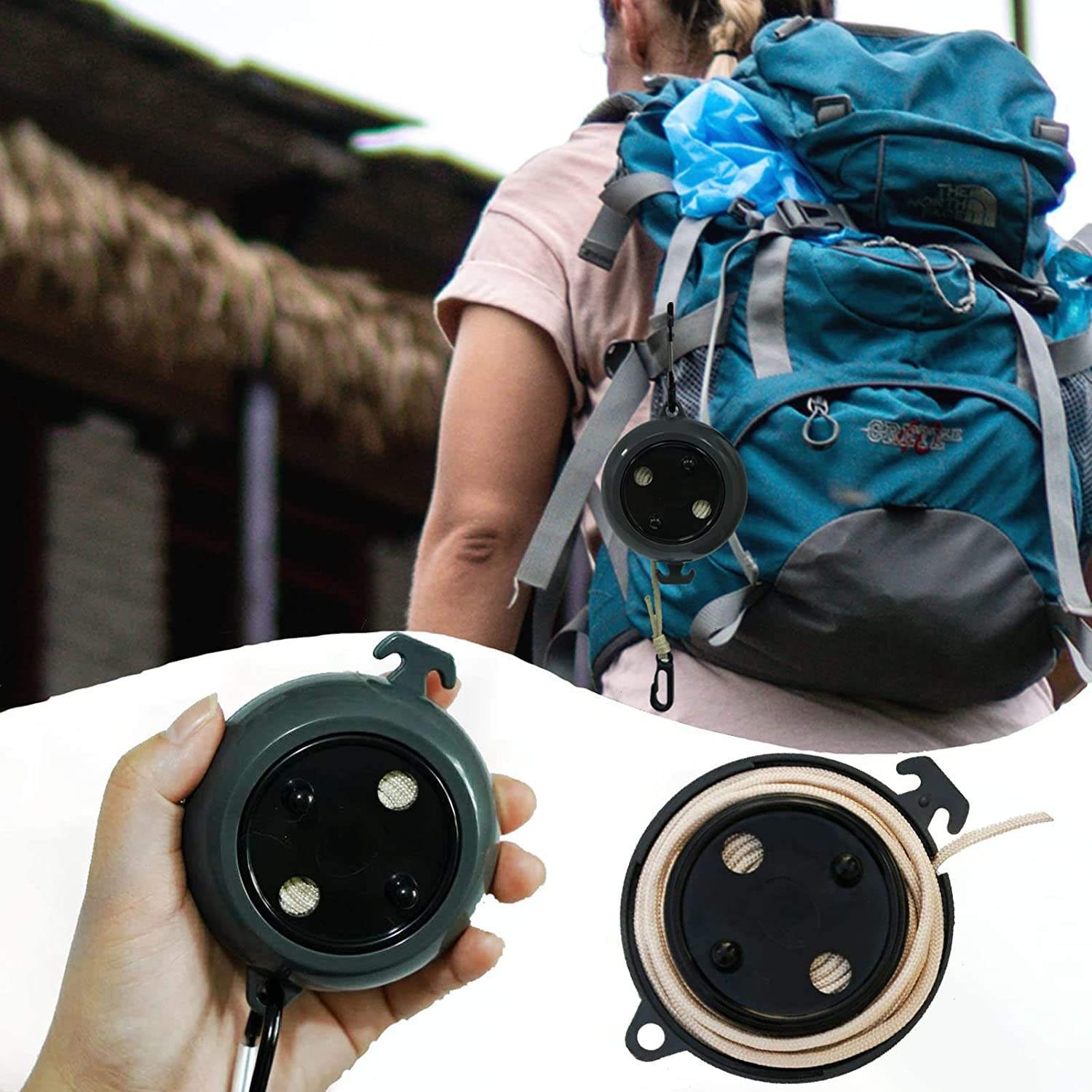 Retractable punch-free clothesline Hot selling portable hand-cranked clothesline travel hotel non-slip windproof