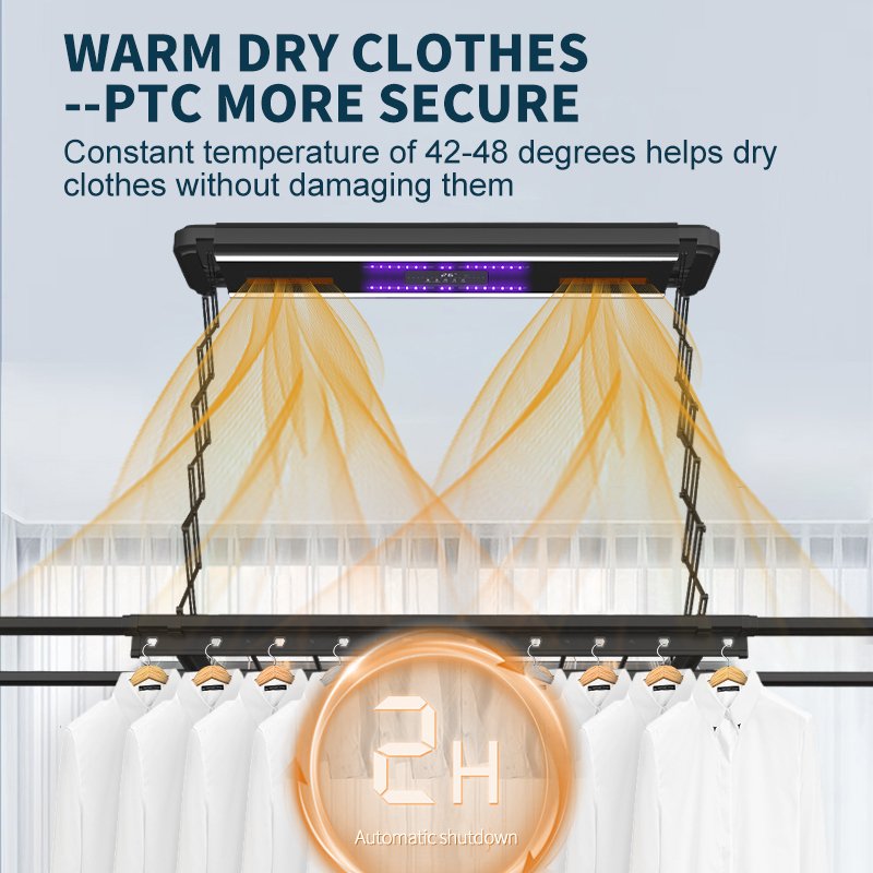 Ceiling Clothes Airer Dryer Clothesline Electric Full Function Ceiling Mounted Electric Lifting Laundry Automatic Clothes Dryer