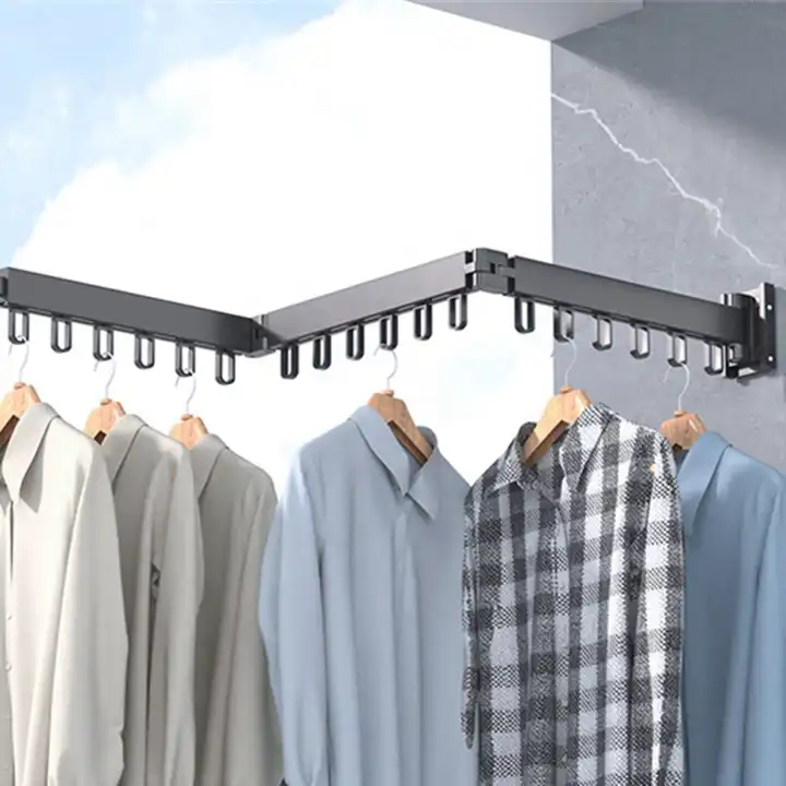 Aluminum Retractable Clothes Hanger Folding Clothes Drying Rack