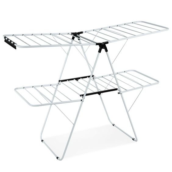 Stainless Steel 20M Clothes Drying Rack Wooden Laundry Hanger Moving Foldable Clothes Dryer Foldable Outdoor