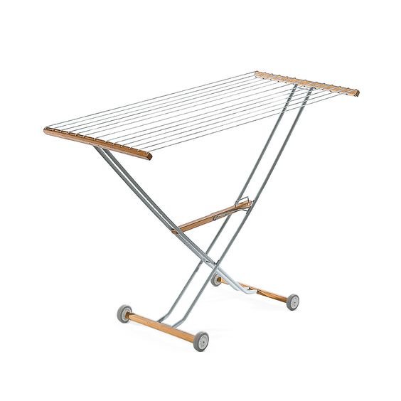 Stainless Steel 20M Clothes Drying Rack Wooden Laundry Hanger Moving Foldable Clothes Dryer Foldable Outdoor