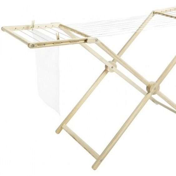 Stainless Steel 20M Clothes Drying Rack Wooden Laundry Hanger Moving Foldable Clothes Dryer Foldable Outdoor