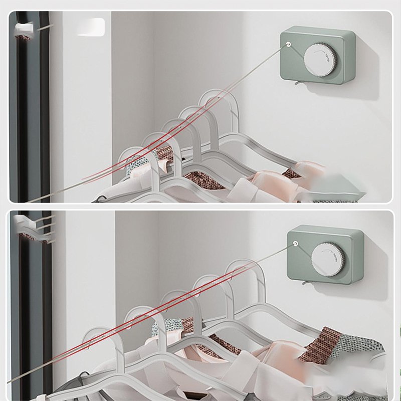 Pulley Drying Pack Stainless Steel Extendable Portable Wall Mounted Rope Outdoor Retractable Clothesline
