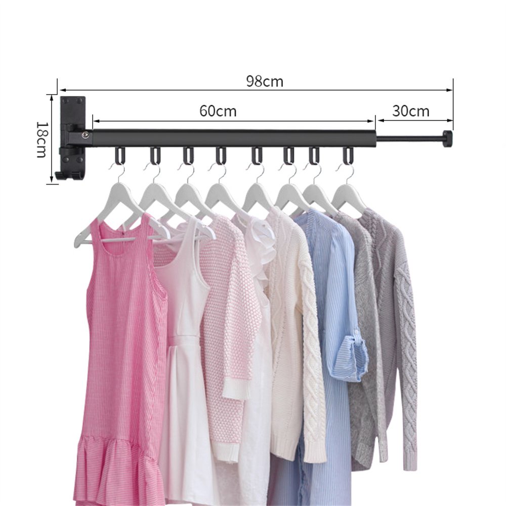 2022 New Upgrade Upturned Folding Clothes Rack New Clothes Drying Rack Three-layer Retractable Clothes Rack Black Clothesline