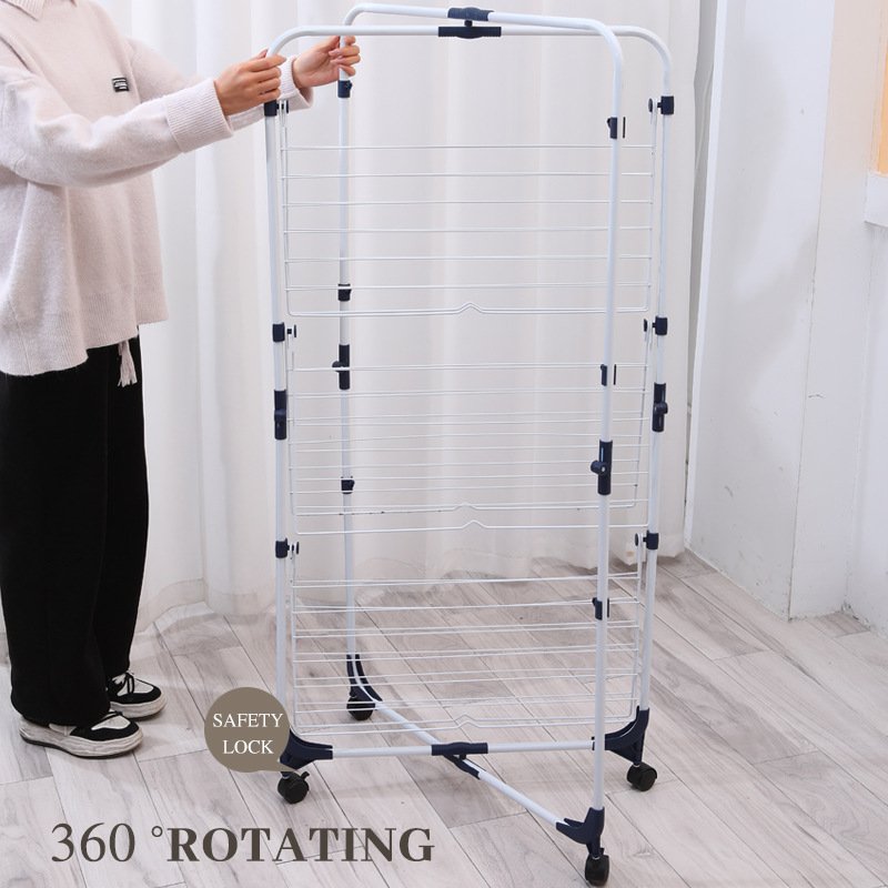 Winged Foldable 3 Layers clotheslines Stand Drying Rack Laundry folding clothes rack