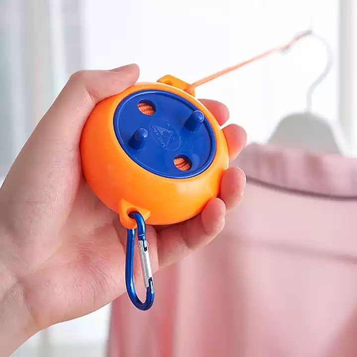 Travel Clothesline Cord Adjustable Camping Clothes line for outdoor travel retractable clothes drying rope without punching