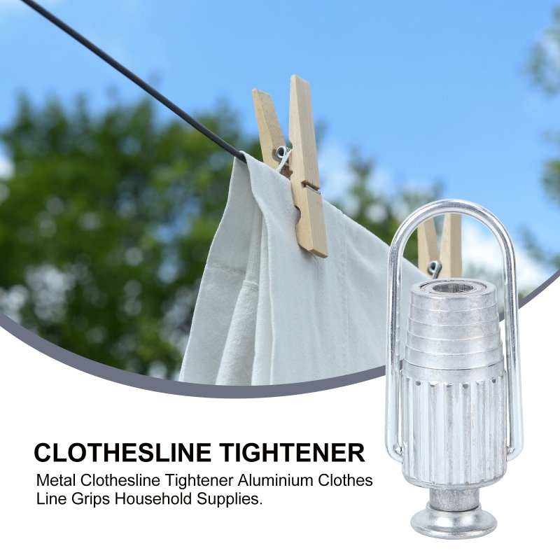Metal Clothesline Tightener Aluminium Clothes Line Grips Sunline Line Tight For Hanging