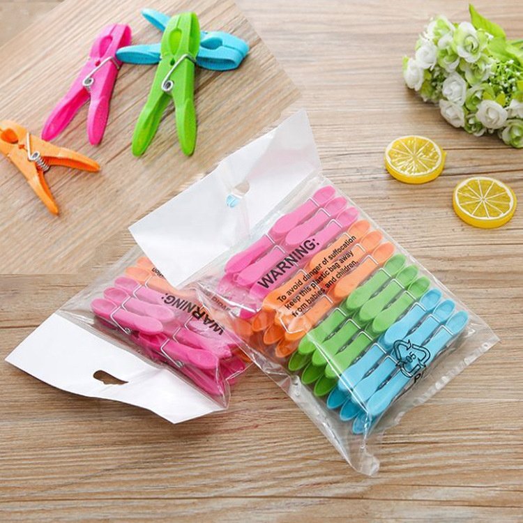 24 Pack Colorful Plastic Clothespins Heavy Duty Laundry Clothes Pins Clips Pegs Drying Line Pegs for Outdoor Clothesline Crafts