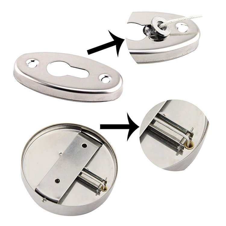 304 Stainless Steel 2.3m 7.5FT Long Wall Mounted Mirror Retractable Clothesline with Steel String Wire Rope