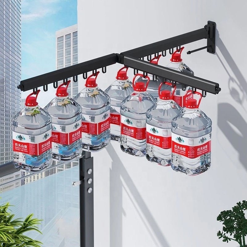 YULN Wall Mounted Clothesline Hangers Racks Folding Clothes Hanger Retractable Aluminum Alloy Cloth Hanging Drying Rack