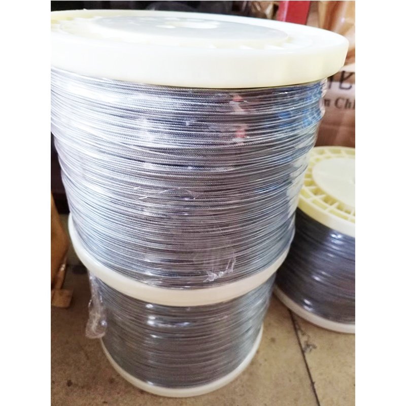 7*7 201/304/316 1.2/1.5 transparent PVC coated stainless steel wire rope steel wire cable