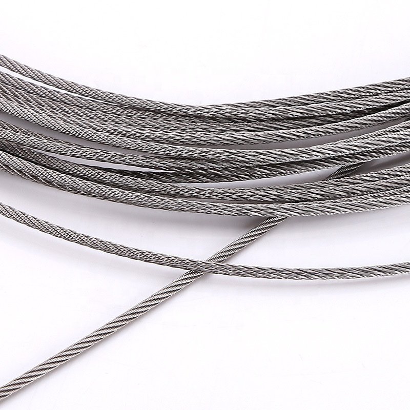 High Strength Toughness 304 wire rope 7x7 3mm Stainless Steel Wire Rope for Tow hoisting clothesline