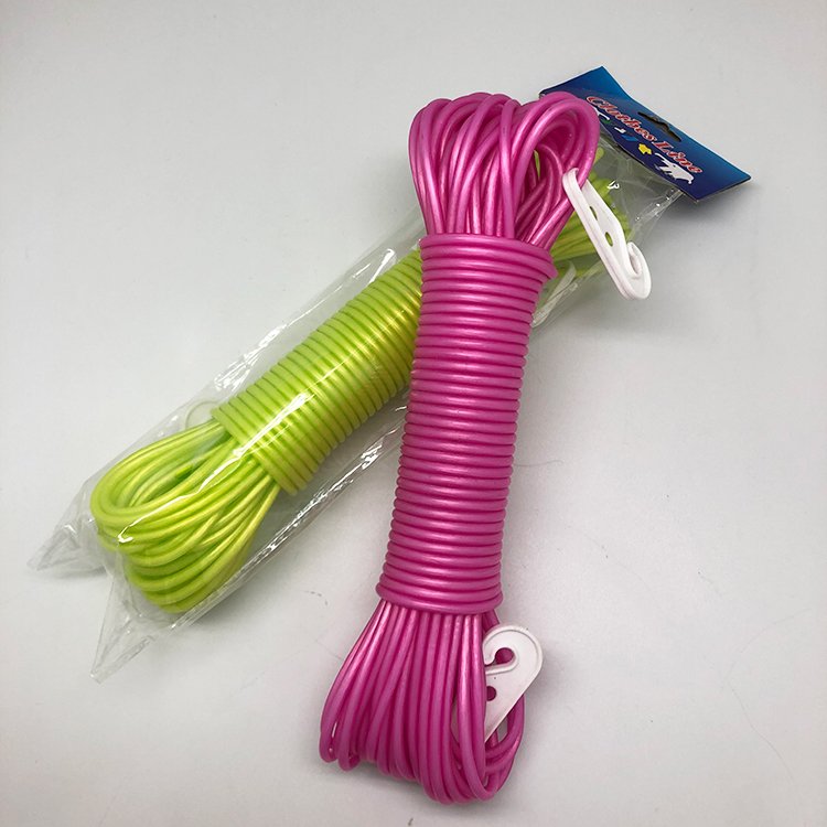 hang drying plastic clothesline clothes rope/ plastic retractable washing hotel covered portable outdoor clothes line
