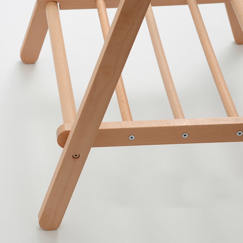 Solid Wood Floor Clothes Rack Storage Rack Japanese-Style Multifunctional Household Indoor Bedside Folding Clothes Hanger