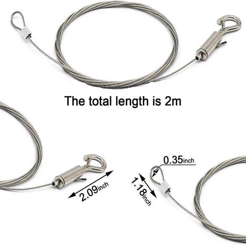 304 Stainless Steel Automatic Wire Rope Spring Hook Adjustable Hanging Clothesline Tent Guardrail Lock Hardware Accessories