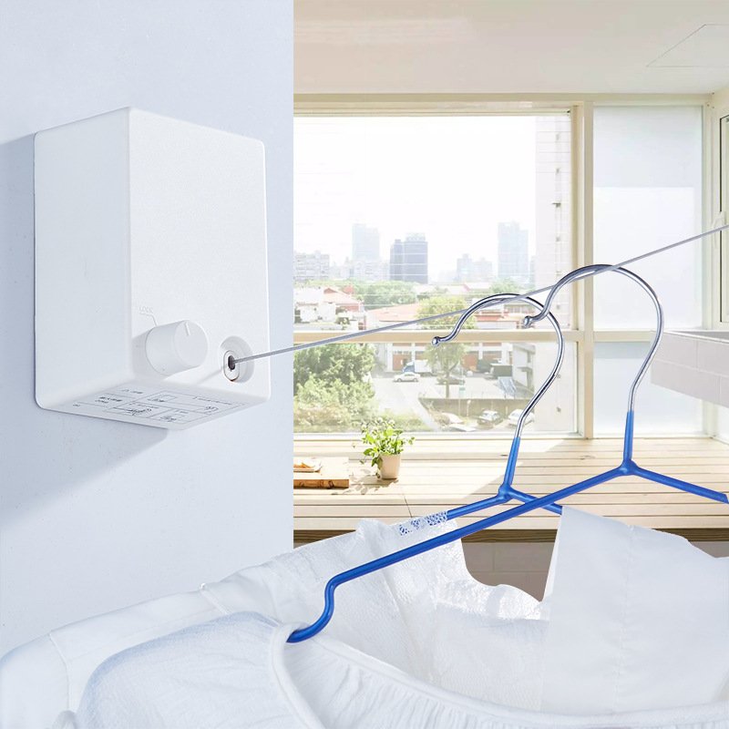Indoor Washing Line Retractable Extendable Stainless Steel Clothes Drying Organizer Punch Free Clothesline