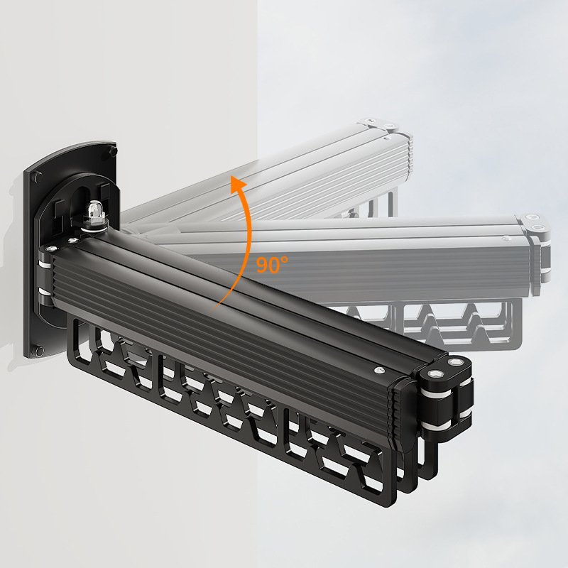 OWNSWING Folding Clothes Hanger Indoor Retractable Cloth Drying Rack Space Saving Laundry Clothesline Wall Mounted Clothing Rack
