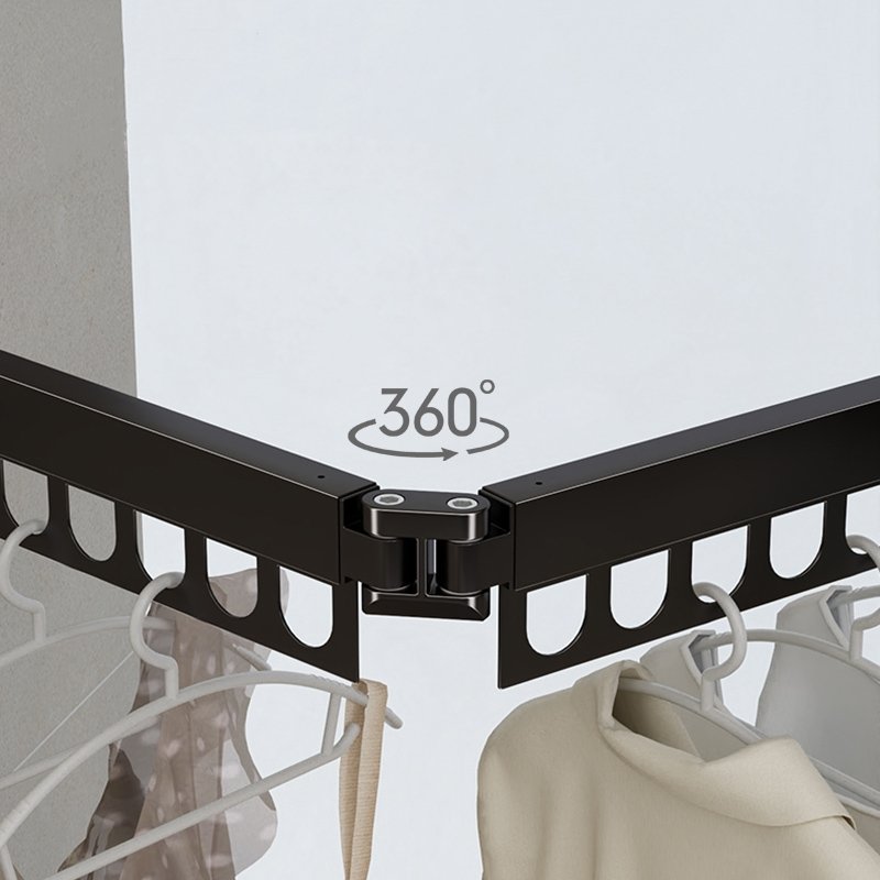 Laundry Clothesline Retractable Cloth Hook Folding Wall Mounted Clothes Hanger Rack Space-saver foldable cloth drying rack