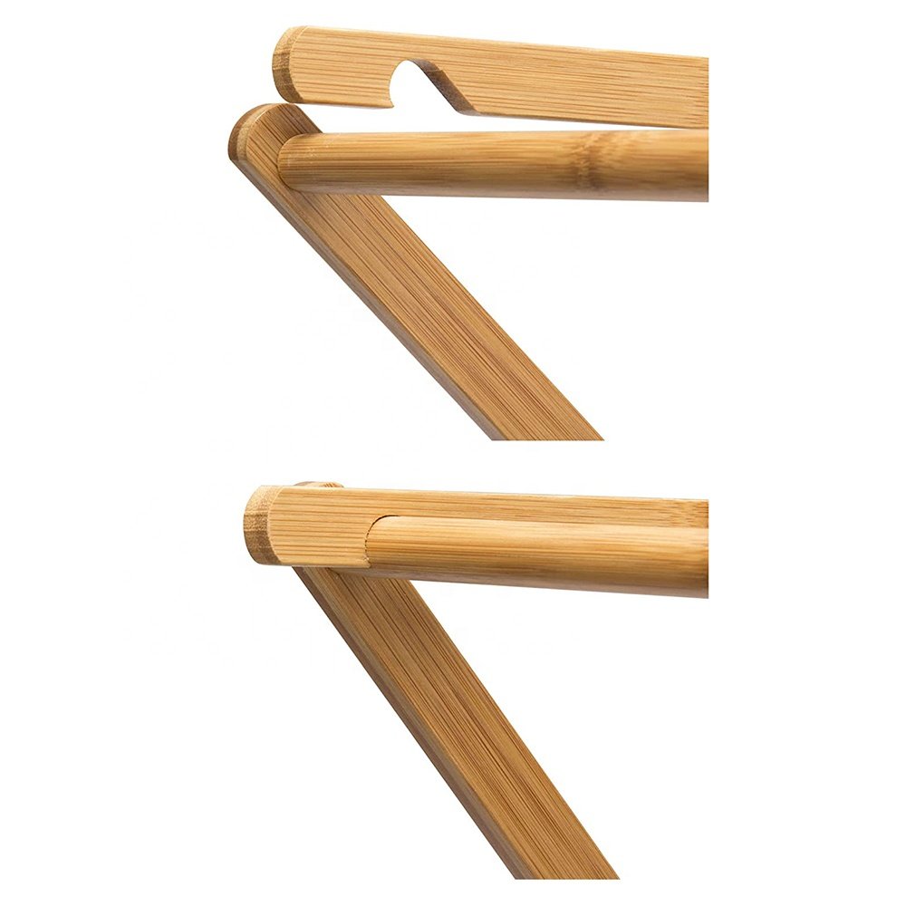 Multi-purpose Bamboo Towel Rack Laundry Drying Rack Collapsible Clotheslines Clothes Drying Rack for Indoor & Outdoor Use