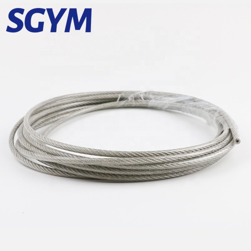 Steel PVC Coated Flexible Wire Rope Cable 7*7 Transparent Stainless Steel Clothesline Diameter 4mm