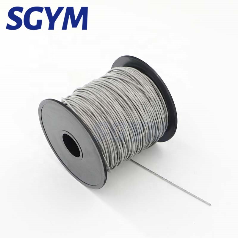 Steel PVC Coated Flexible Wire Rope Cable 7*7 Transparent Stainless Steel Clothesline Diameter 4mm