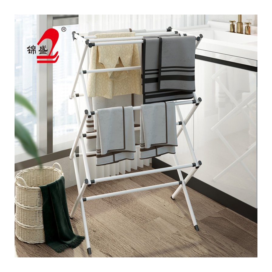Jinsheng Foldable Laundry Steel Folding Hanging Clothes Drying Rack Clothes Drying Rack Multifunction