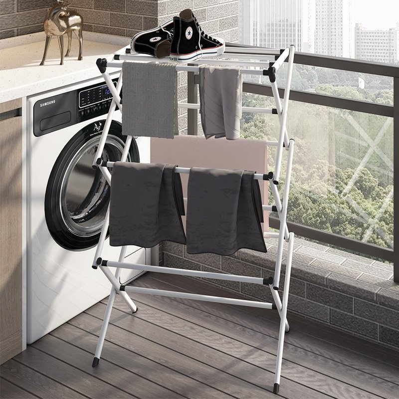 Jinsheng Foldable Laundry Steel Folding Hanging Clothes Drying Rack Clothes Drying Rack Multifunction