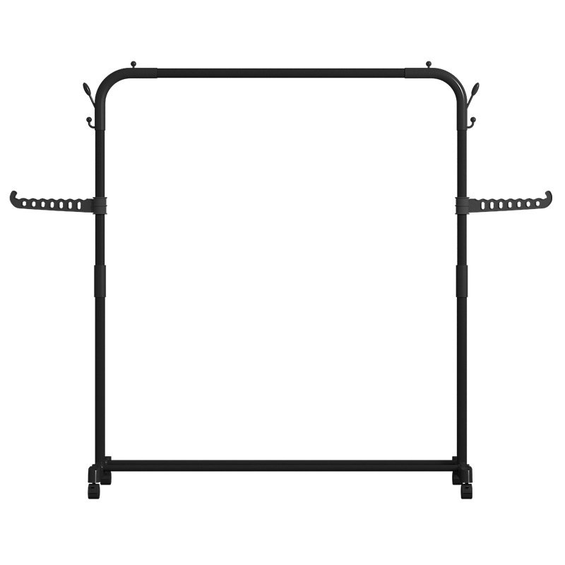 Simple Telescopic Indoor Mobile Clothes Rack Floor-standing Home Use Bedroom Living Room Balcony Dryer Household Storage Rack