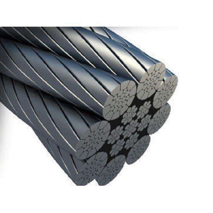 Ungalvanized Crushing Resistant Steel Wire Rope Compacted Strand Lifting Cable Cord galvanized steel wire