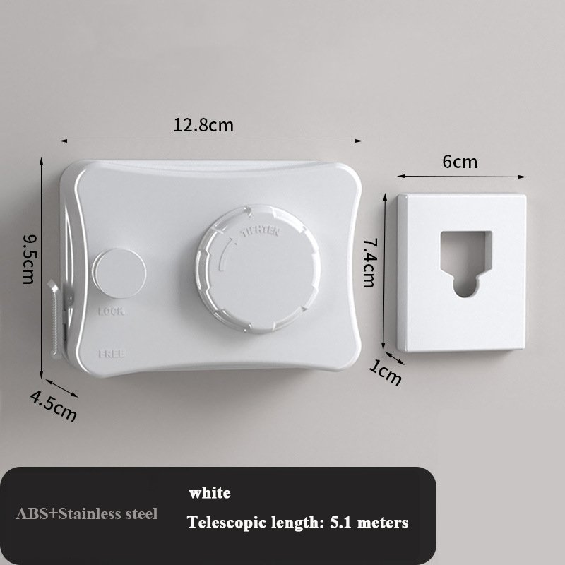 Retractable Clothesline Indoor Punch-free Balcony Wire Clothes Hanging Rope Bathroom Retractable Clothes Rack
